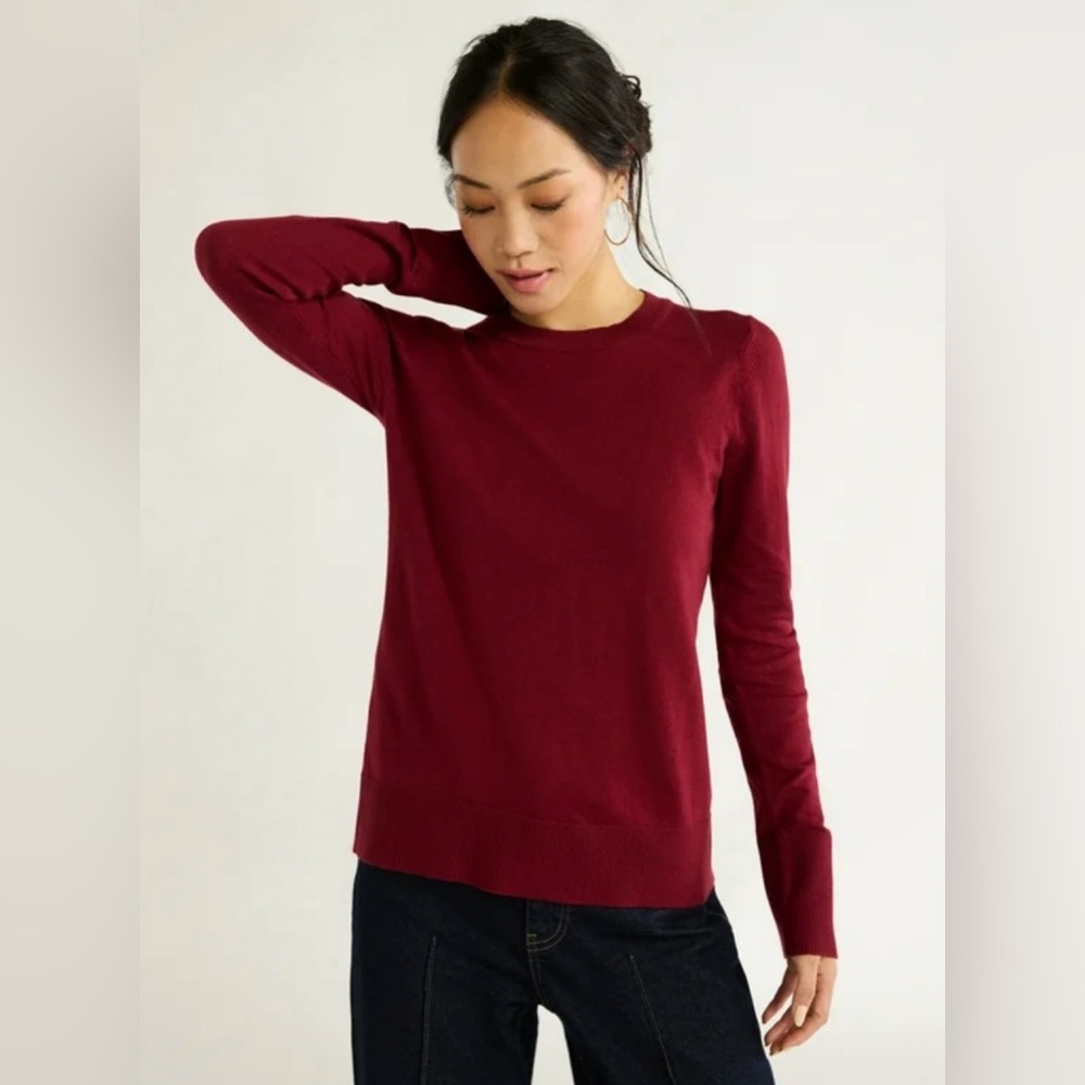 ModCloth Long Sleeve Burgundy Sweater Size Small